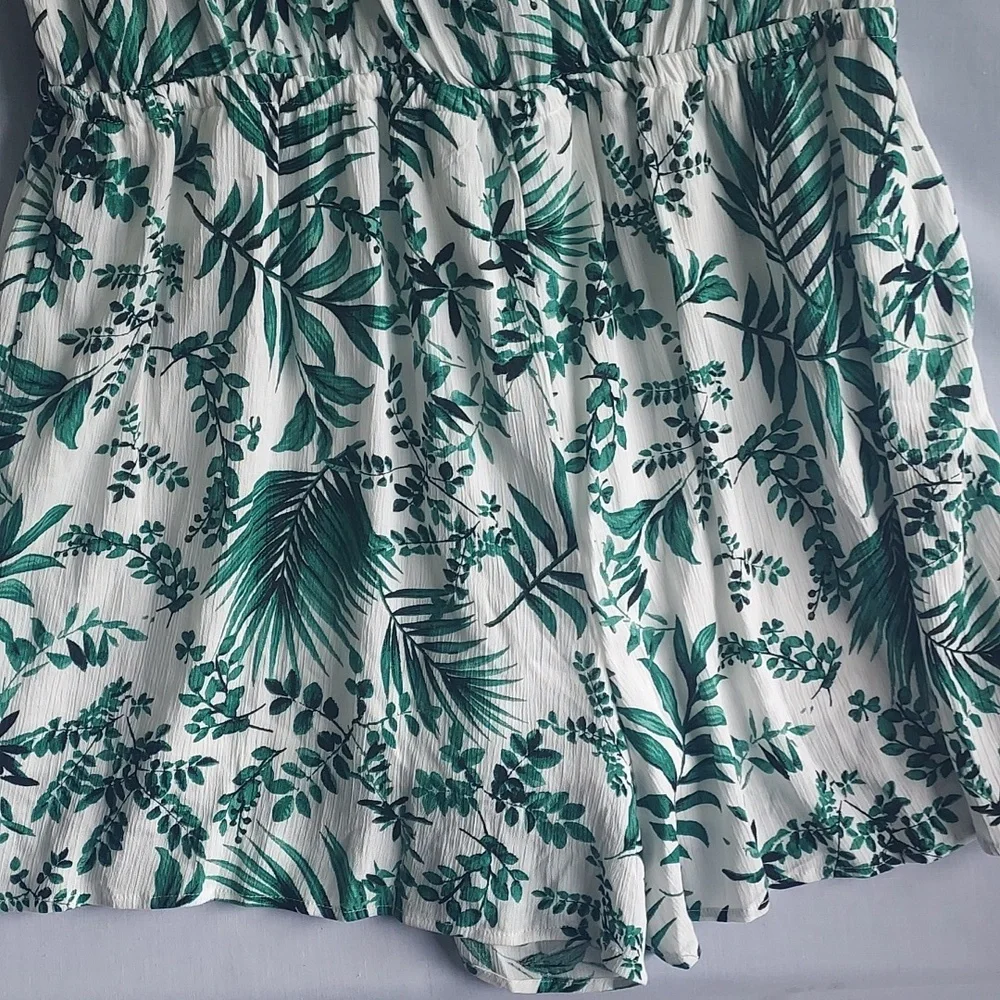 NWT Blue Rain green floral‎ romper size 2X